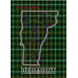 Vermont Tartan Map Art Print